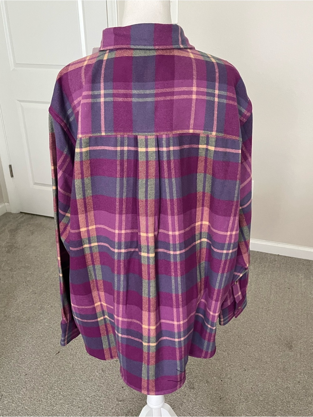 NWT Madhappy Wool Purple Plaid Buttondown Shirt Size Large (May Fit Up To XXL) - Picture 2 of 12